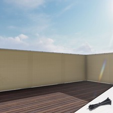 2.5 FT Tall Beige Privacy Fence Screen Garden Yard Windscreen Mesh Shade Cover