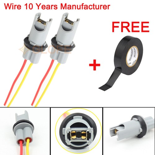 Pack of 2 Pigtail Wire Female Socket 168 T10 PGK License Plate Tag Light Bulb K - Picture 1 of 5