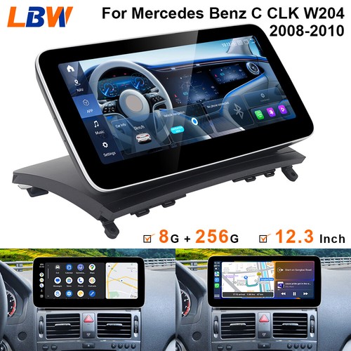 Radio GPS para coche Android pantalla 8G+256G para Mercedes Benz C CLK W204 2008-10 12,3"" - Imagen 1 de 12