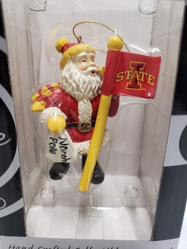 Iowa State Cyclones Santa Christmas Figurine Ornament NCAA Big 12 NEW - Picture 2 of 3