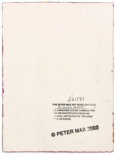 PETER MAX "BLUSHING BEAUTY" 2009 | UNIQUE MIXED MEDIA ON PAPER | 18 X 15" FRAMED - Picture 3 of 4