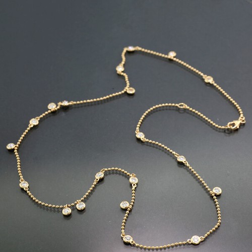 Brillant-Collier 1,01 carat 750er Gelbgold Tanz der Diamanten Brillantkette neu