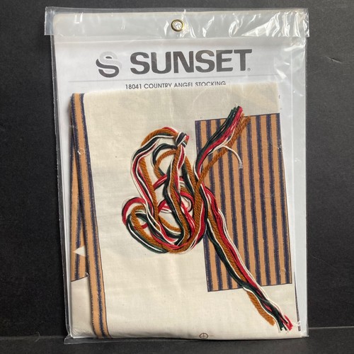 Dimensions Sunset Applique Christmas Stocking Kits Lot of 2 Country Angel Santa - Picture 9 of 9