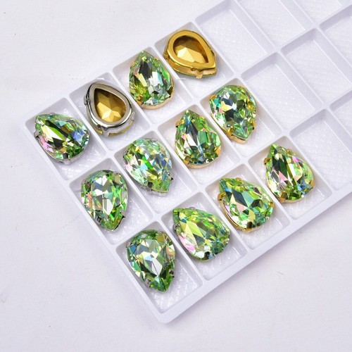 10X Beads Drop Shape Pendant Glitter Crystal Craft for Handbag Decoration DIY - Picture 13 of 16
