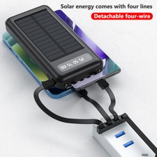Solar Power Bank 1000000mAh LCD LED 4 USB Portable External Battery Charger New