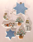 Vtg. Royal Doulton Flying Snowman Hanging Mobile Wind Chimes 17"
