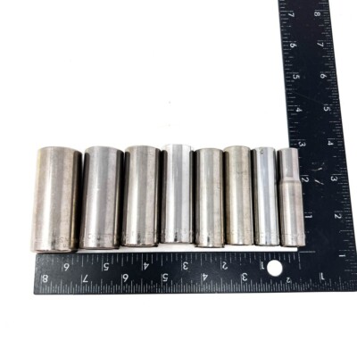 Craftsman 43338 13/16 6 Point 3/8 in Drive Deep Socket Set, Made in USA, 8 Pcs