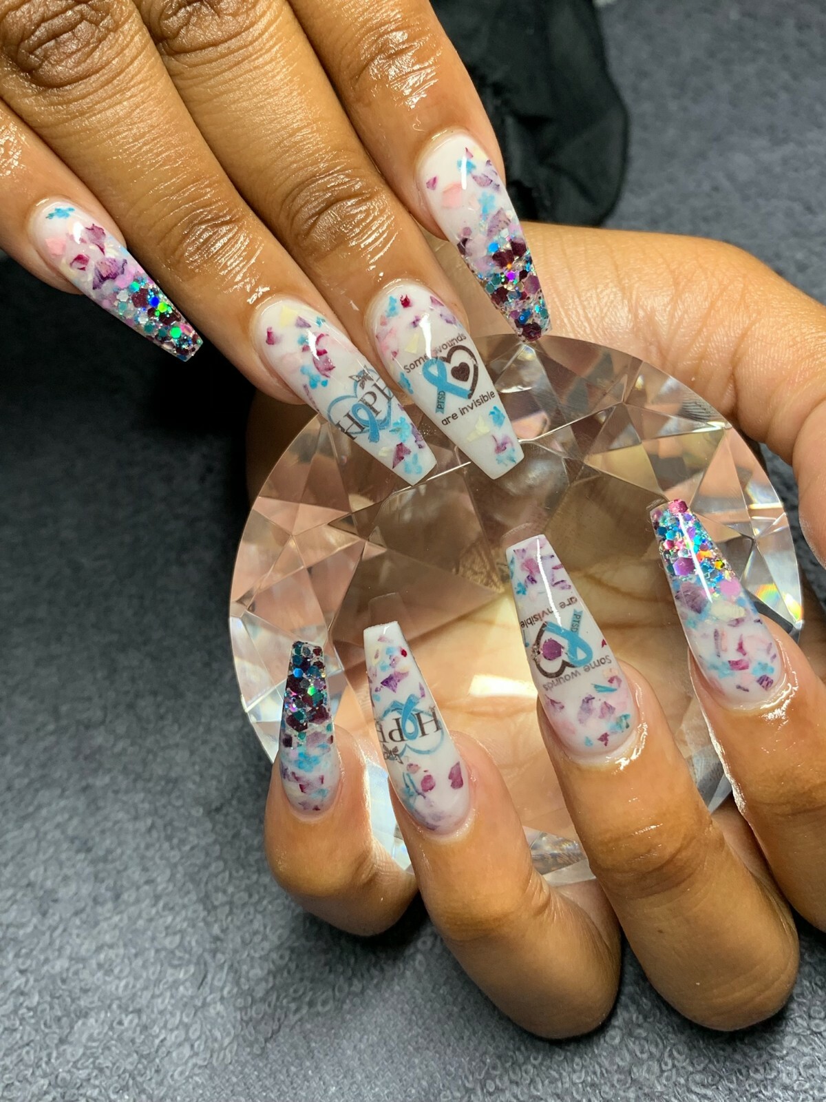 PTSD Awareness Ribbon Waterslide /Water Transfer Nail Decals /Nail art |  eBay