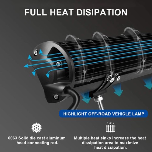 20'' LED Light Bar Spot Flood Driving Lamp Offroad 4WD SUV + Number Plate Wiring - Picture 6 of 12