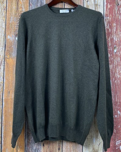 NWT Gran Sasso Men's Green Cashmere Crew Neck Jumper Sweater Sz 56 XXL - Picture 2 of 7