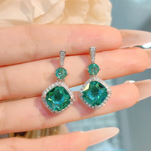 3pc Set Paraiba Green Citrine Gemstone Charm Women Silver Necklace Earring Ring - Picture 3 of 7