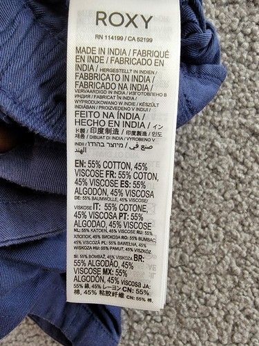 Roxy Una Mattina Twill Shorts Big Girls S (8) Navy Pockets Elastic Waist Pull On - Picture 14 of 17