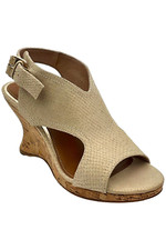 Donald Pliner Women's Toni Metallic Snake Print Wedge Sandals Sand