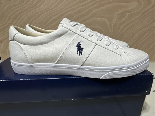 Polo Ralph Lauren Spring Canvas Sneakers Trainers Uk 12 BNIB - Picture 2 of 6