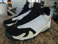 Nike Air Jordan XIV 14 Retro White Black Toe Red Silver 654963-102 Size 6Y EUC