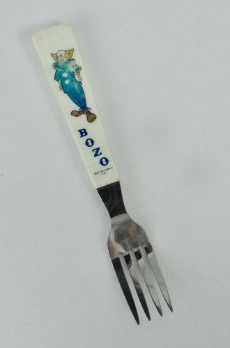Bozo The Clown Child's Fork White Handle 5.75-Inch Long - Picture 2 of 5