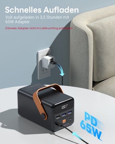 Poweradd Pro Powerbank 65W 50000mAh USB C Externer Akku Tragbare Powerstation - Bild 7 von 10