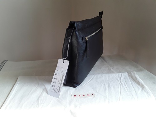 MARNI LARGE BLACK LAMB LEATHER POCHETTE RRP £680 - Picture 2 of 5