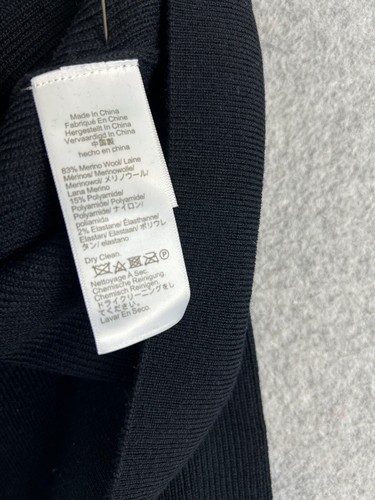 J. Rundhals Pullover Damen klein schwarz Merinowollmischung Stehkragen Rüschen Luxus - Bild 9 von 12