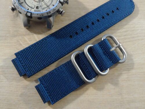 Blue Nylon Military Watch Strap for Timex T45601, T2N721 E-tide Compass Watches - Picture 3 of 14