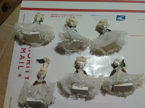 LG288 Antiguo Arte Popular Boda Muñecas Figuras Hecho en Casa Mediados de Siglo Negro - Imagen 10 de 10