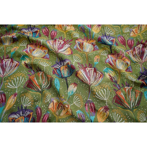 Mohn Französisch Jacquard Gobelin Polster Dekor Stoff zum Nähen Meterware - Bild 6 von 10