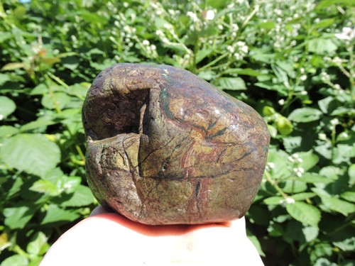 Oregon Basalt Rhyolite PAIR Nodule Stones (3 lbs+ Total) COLORFUL Lapidary Gems - 第 14/24 張圖片