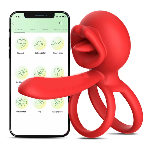 Cock Ring Vibrating Adult Clit Tongue G-Spot Stimulator Sex Toy For Men Women OZ - Picture 9 of 11