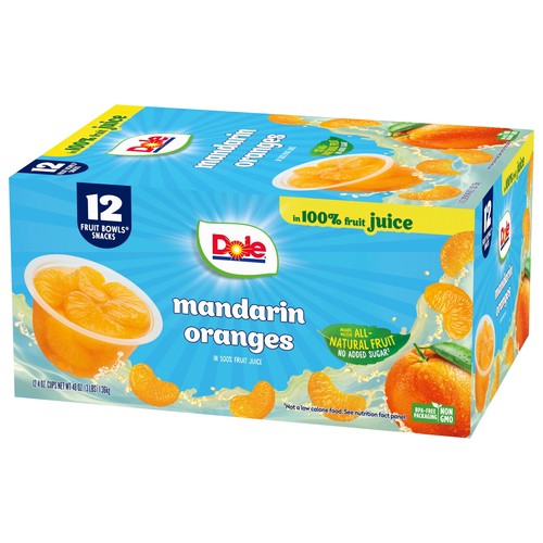 (12 Cups) Dole Fruit Bowls Mandarin Oranges in 100% Fruit Juice, 4 oz - Picture 4 of 11