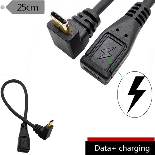 USB 3.1 Type C Male UP/Down Angled To Micro Female Data Charging Adapter Cable - 第 1/8 張圖片