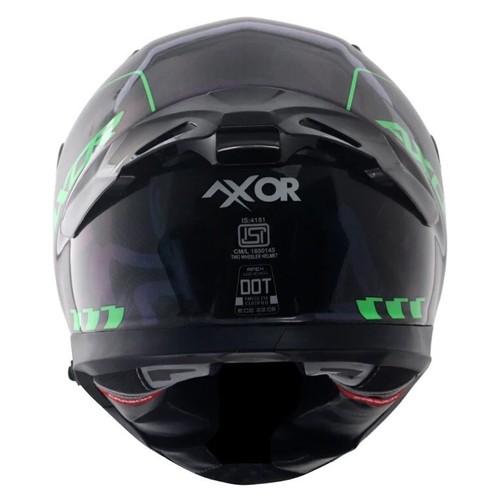 Casco de motocicleta AXOR Apex “GLOSS CARBON GREEN” pequeños controles aprobado por puntos y CEE - Imagen 6 de 10
