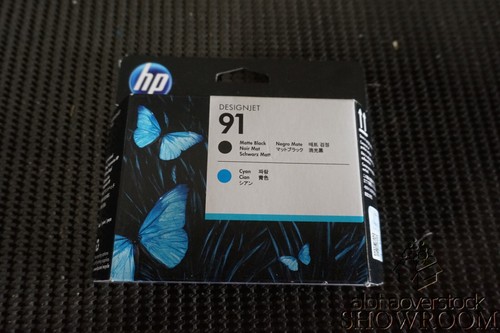New Sealed Box Genuine OEM HP 91 Matte Black & Cyan Printhead C9460A JUL 2017 - Picture 1 of 3