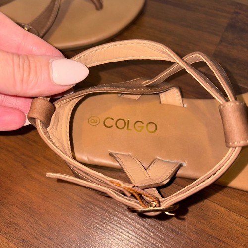 Colgo flache hellbraune und braune Sandalen Größe 8 - Bild 7 von 8