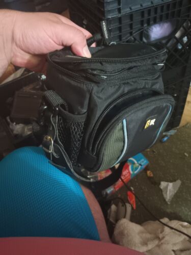 SLR Black Blue Inside Zoom Camera Holster Case by Case Logic w Shoulder Strap - Picture 2 of 6