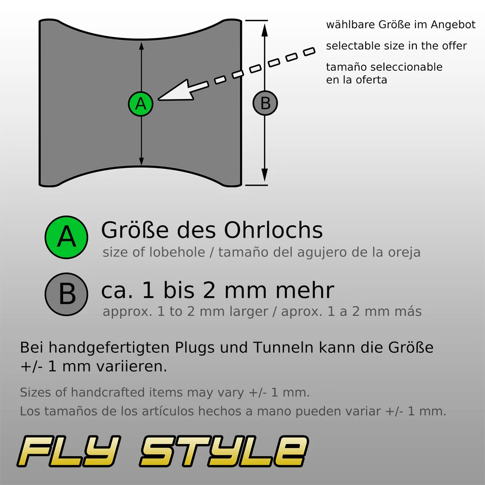 Holz Flesh Tunnel Plug Double Flared Ohr Piercing 4-40mm Naturholz Dehner  - Bild 2 von 3