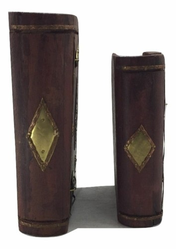 Portagioie in legno coppia di libri scatola porta oggetti arredamento scrivania - Picture 4 of 4