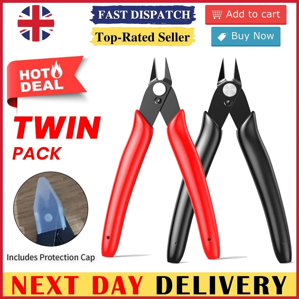 BOENFU Small Wire Cutters Cable Tie Flush Cutter 5 Inch Precision Wire Clippers.