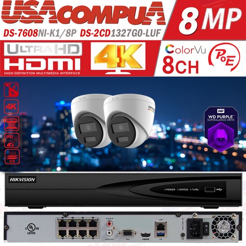 Hikvision 4K 8CH 8 PoE NVR ColorVu Home Security IP Camera CCTV System lot - Picture 16 of 22
