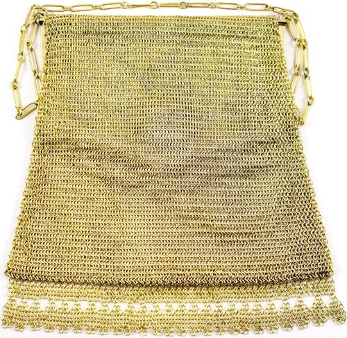 Vintage Whiting & Davis Princess Mary Goldtone Mesh Purse - Picture 4 of 12