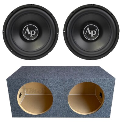 Audiopipe TS-PP3-12-D4 Dual 12 Inch 3200W Sealed Car Subwoofer Box Package