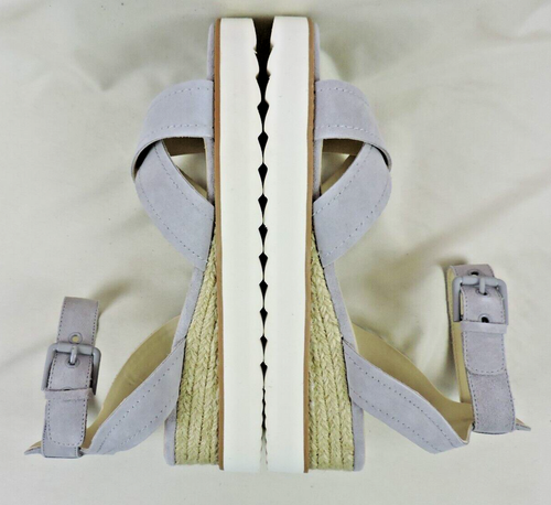 Sandalias grises Marc Fisher para mujer Zapatos de gamuza con correa cruzada cuñas Jovana 9,5 M EE. UU. - Imagen 6 de 11