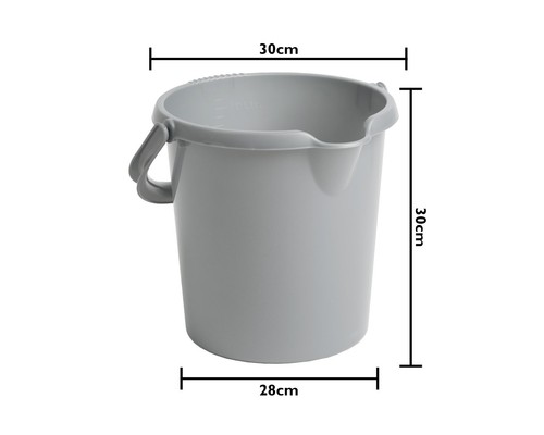 10L Silver Bucket With Grip Handle & Pouring Lip Measuring Guide Household - UK - Picture 2 of 4