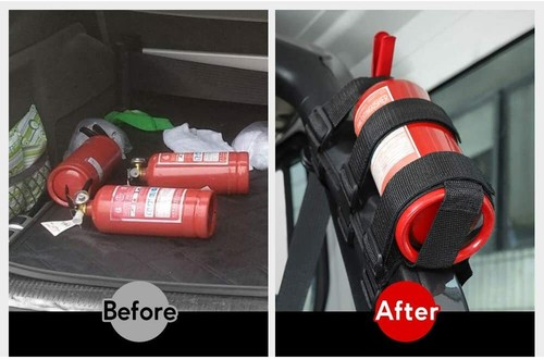 Car Roll Bar Fire Extinguisher Holder Adjustable Bracket Mount for Jeep Wrangler - Picture 4 of 12
