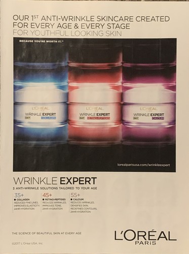 2017 L'Oreal Wrinkle Expert Solution PRINT AD Anti-Wrinkle Skincare Age Tailored - Picture 1 of 5