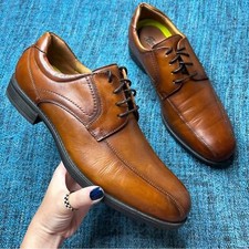 Florsheim Midtown Bike Toe Oxford Dress Shoes in Cognac Smooth Leather Men's 11D