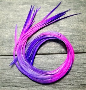 Long Feather Hair Extensions Pink Purple Ombre Premium Eurohackle