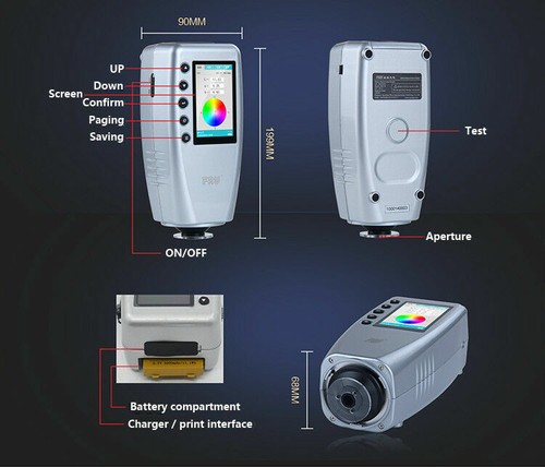 Colorímetro digital portátil WR10 8 mm analizador de color LAB probador de color preciso - Imagen 6 de 6