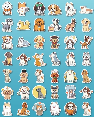 100 Pcs Cat and Dog Stickers for Kids, Cute Stickers for Water Bottle Laptop ... - Picture 4 of 6