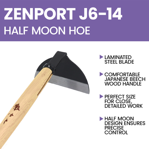 Zenport J6-14 Kusa-Kaki Half Moon Hoe - 1 Pack - Picture 4 of 5