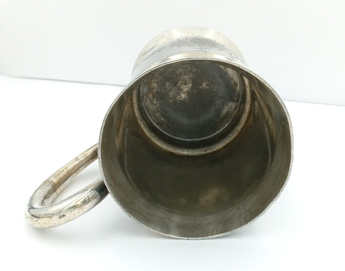 Antica tazza floreale vittoriana Wilcox placcato argento Meriden CT manico serpente MONOGRAMMA - Foto 9 di 11